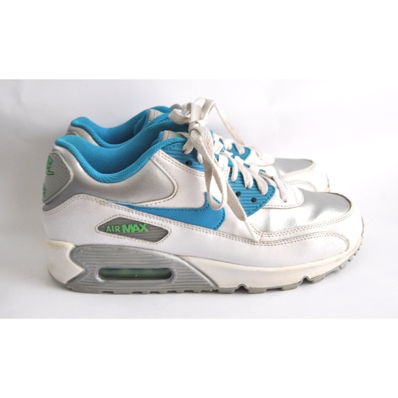 Nike Other - Nike Air Max 90 White Silver Electric Blue size 6Y